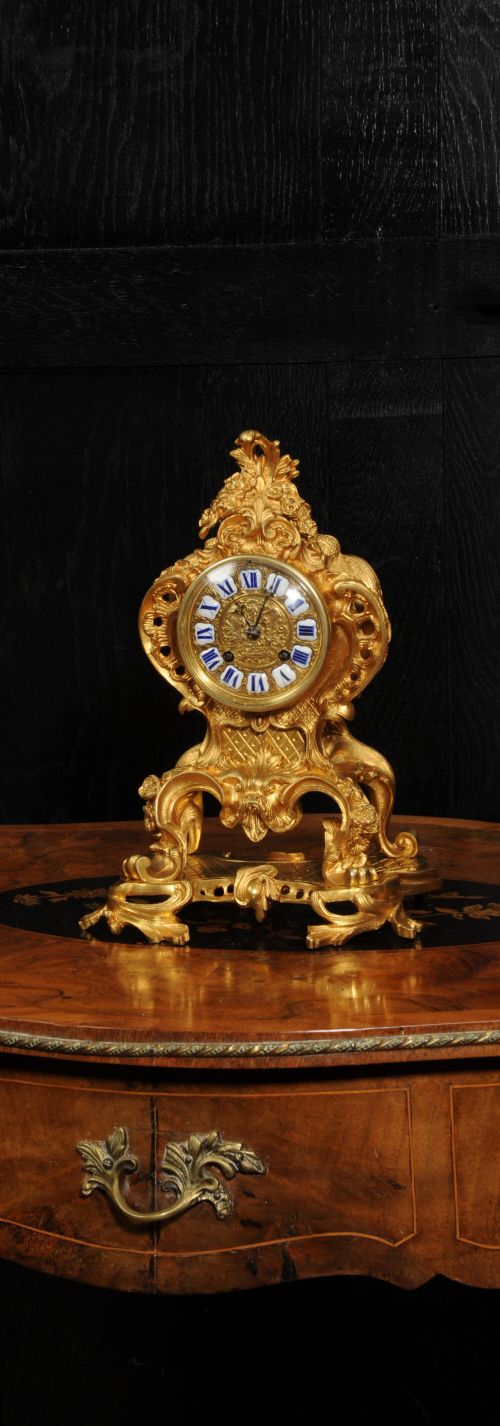 Fine and Early Ormolu Antique French Rococo Clock