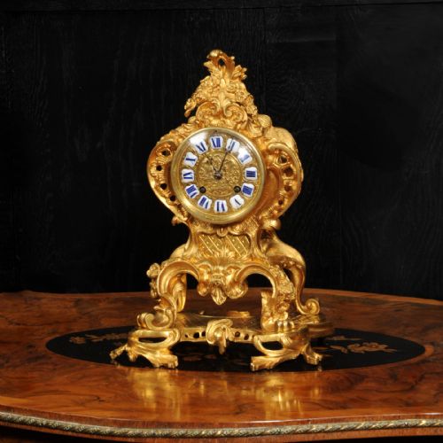 fig 1. Fine and Early Ormolu Antique French Rococo Clock