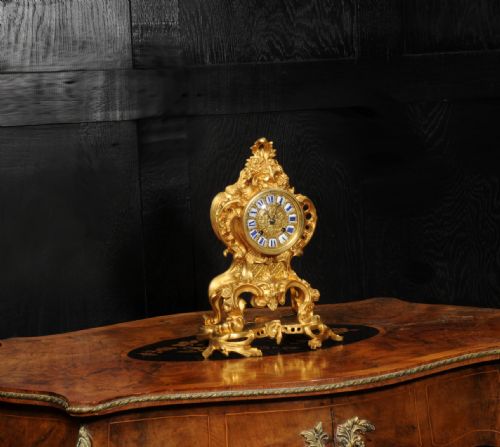 fig 2. Fine and Early Ormolu Antique French Rococo Clock