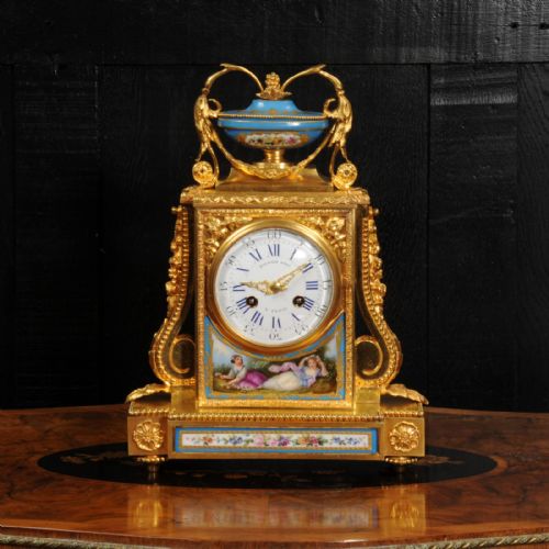 fig 1. Fine and Early Sevres Porcelain and Ormolu Clock by Raingo Freres
