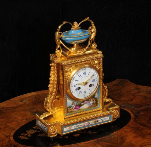 fig 3. Fine and Early Sevres Porcelain and Ormolu Clock by Raingo Freres