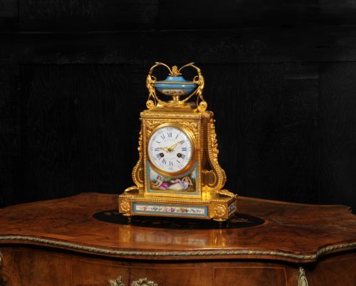 fig 4. Fine and Early Sevres Porcelain and Ormolu Clock by Raingo Freres