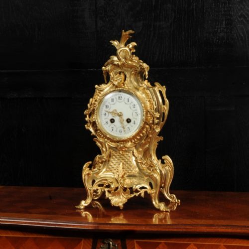 fig 1. Antique French Gilt Bronze Rococo Clock ~ Dolphin