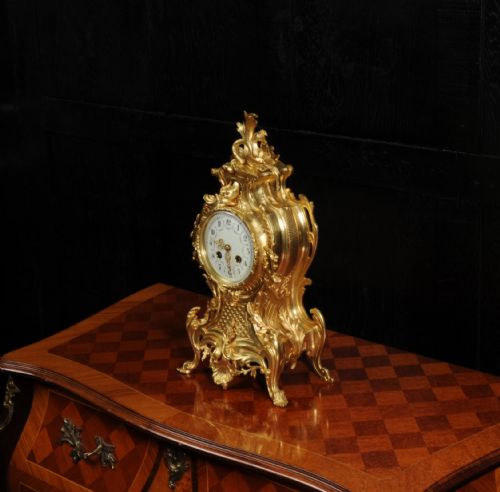 fig 2. Antique French Gilt Bronze Rococo Clock ~ Dolphin
