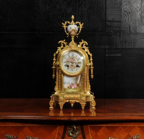 fig 2. Japy Freres Clock, Ormolu and Sevres Porcelain, Antique French