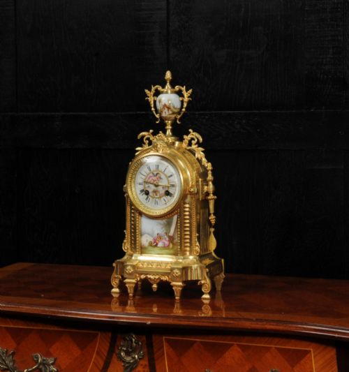 fig 3. Japy Freres Clock, Ormolu and Sevres Porcelain, Antique French