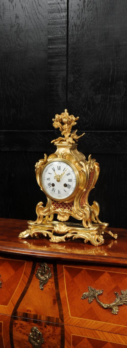 Antique French Ormolu Rococo Clock