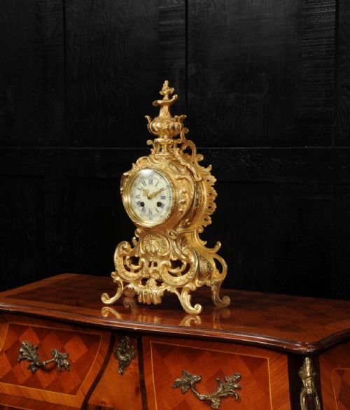fig 2. Antique French Gilt Bronze Rococo Clock by Samuel Marti