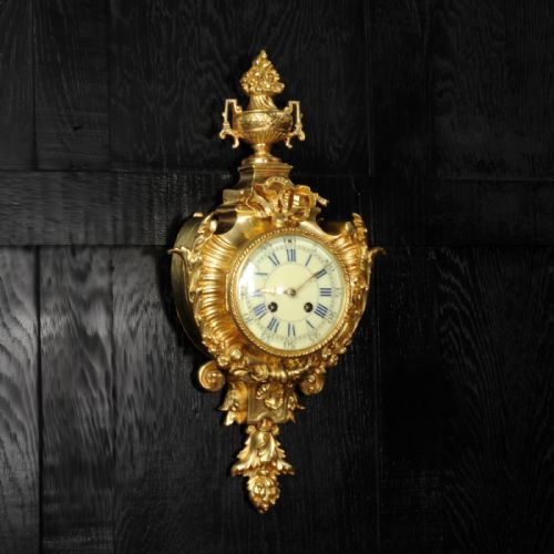 fig 1. Antique French Louis XVI Ormolu Cartel Wall Clock