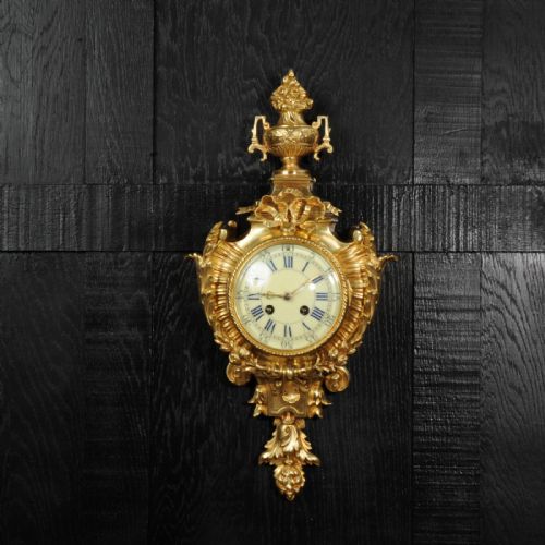 fig 2. Antique French Louis XVI Ormolu Cartel Wall Clock