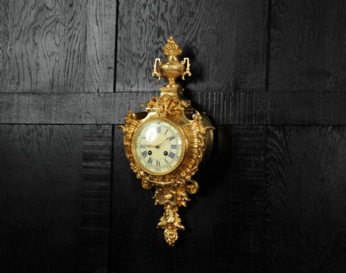 fig 3. Antique French Louis XVI Ormolu Cartel Wall Clock