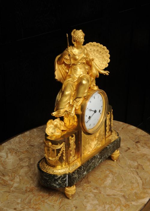 fig 7. Empire Antique French Ormolu Clock Goddess Juno