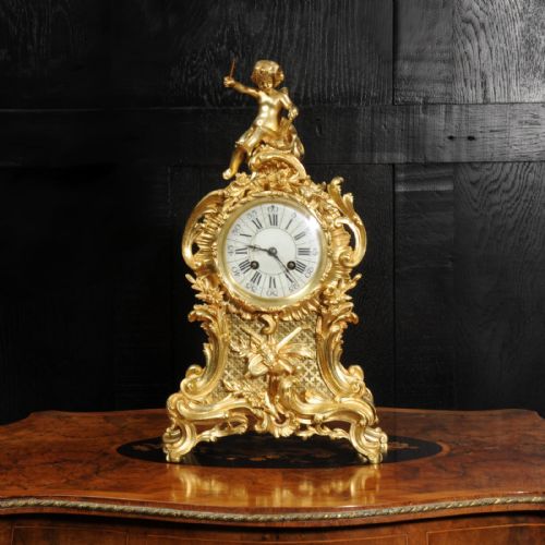 fig 1. Antique French Gilt Bronze Rococo Clock ~ Music