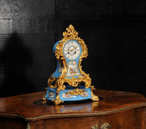 fig 2. Early Ormolu and Porcelain Antique French Clock by Raingo Freres