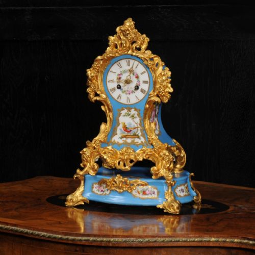 fig 3. Early Ormolu and Porcelain Antique French Clock by Raingo Freres