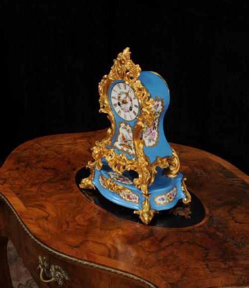 fig 4. Early Ormolu and Porcelain Antique French Clock by Raingo Freres