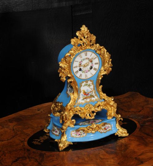 fig 6. Early Ormolu and Porcelain Antique French Clock by Raingo Freres