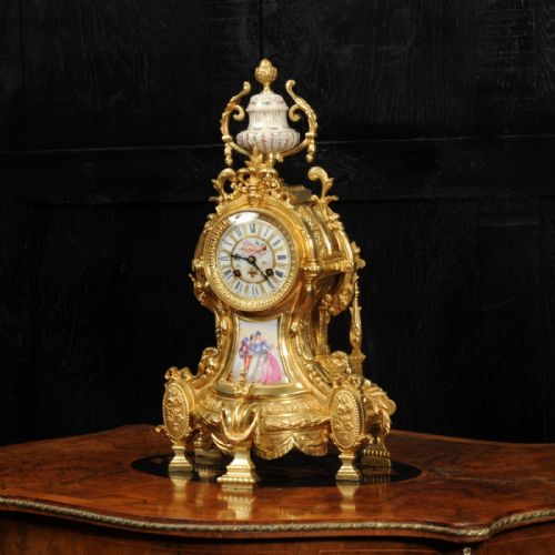 fig 1. Antique French Sevres Porcelain and Gilt Bronze Clock