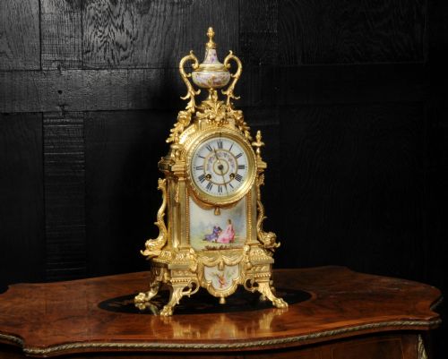 fig 4. Japy Freres Louis XVI Gilt Bronze and Sevres Porcelain Antique French Clock