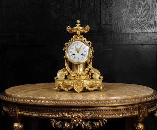 fig 1. Antique French Gilt Bronze Drum Head Clock