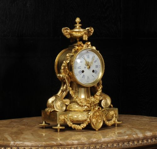 fig 2. Antique French Gilt Bronze Drum Head Clock