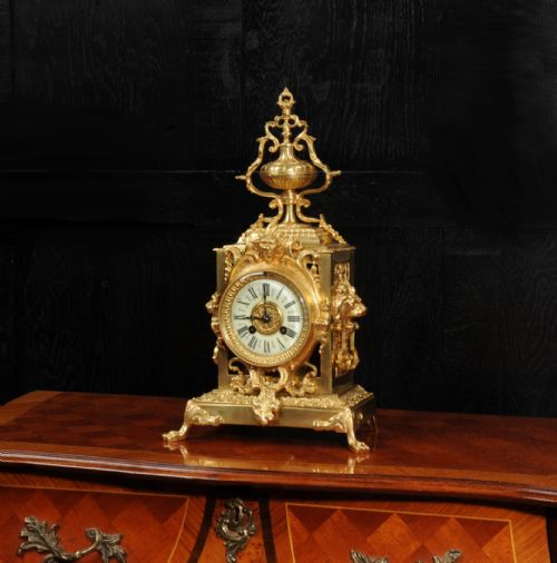 fig 2. Antique French Baroque Clock ~ Lions Masks