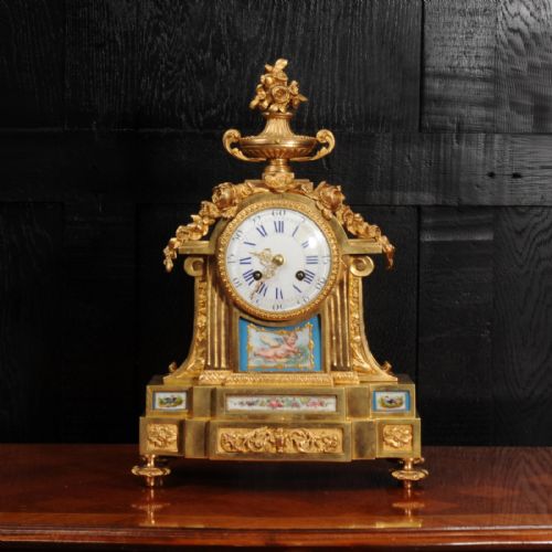 fig 1. Antique French Ormolu and Sevres Porcelain Clock
