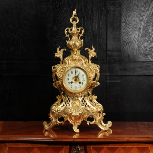 fig 1. Large Antique French Gilt Bronze Rococo Clock