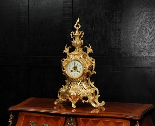 fig 2. Large Antique French Gilt Bronze Rococo Clock