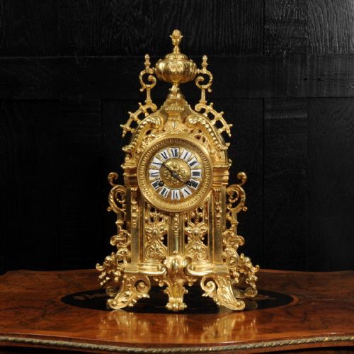 fig 1. Antique French Baroque Gilt Bronze Clock