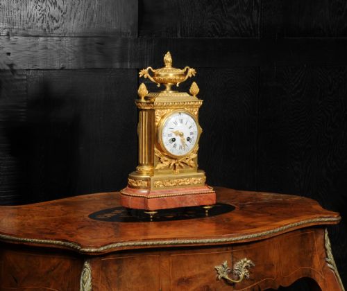 ORMOLU AND MARBLE LOUIS XVI ANTIQUE FRENCH CLOCK BY LEMERLECHARPENTIER CIE PARIS - ADDITIONAL PHOTO 7