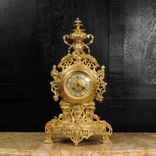 fig 1. Antique French Gilt Bronze Baroque Clock