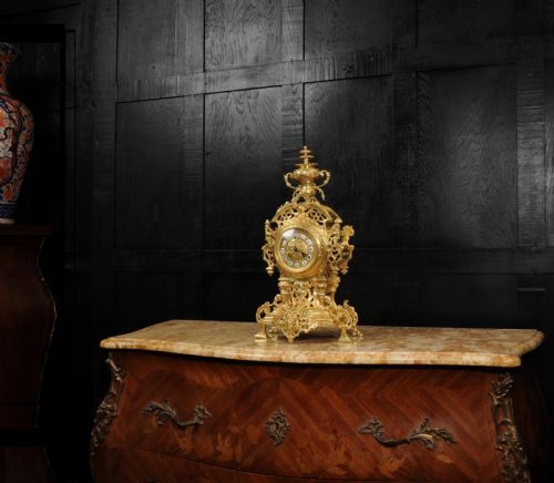 fig 3. Antique French Gilt Bronze Baroque Clock