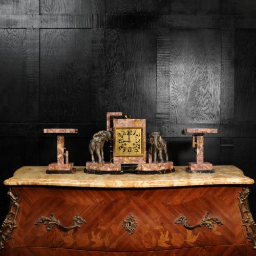 ART DECO CLOCK SET ELEPHANTS - ADDITIONAL PHOTO 1
