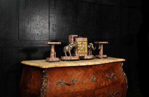 ART DECO CLOCK SET ELEPHANTS - ADDITIONAL PHOTO 7