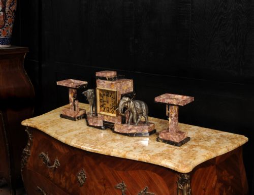 ART DECO CLOCK SET ELEPHANTS - ADDITIONAL PHOTO 12