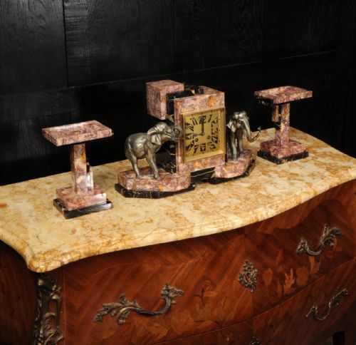 ART DECO CLOCK SET ELEPHANTS - ADDITIONAL PHOTO 14