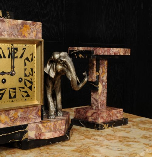 ART DECO CLOCK SET ELEPHANTS - ADDITIONAL PHOTO 17