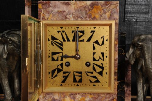 ART DECO CLOCK SET ELEPHANTS - ADDITIONAL PHOTO 20