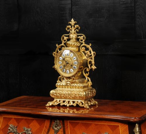 fig 1. Antique French Gilt Bronze Baroque Clock