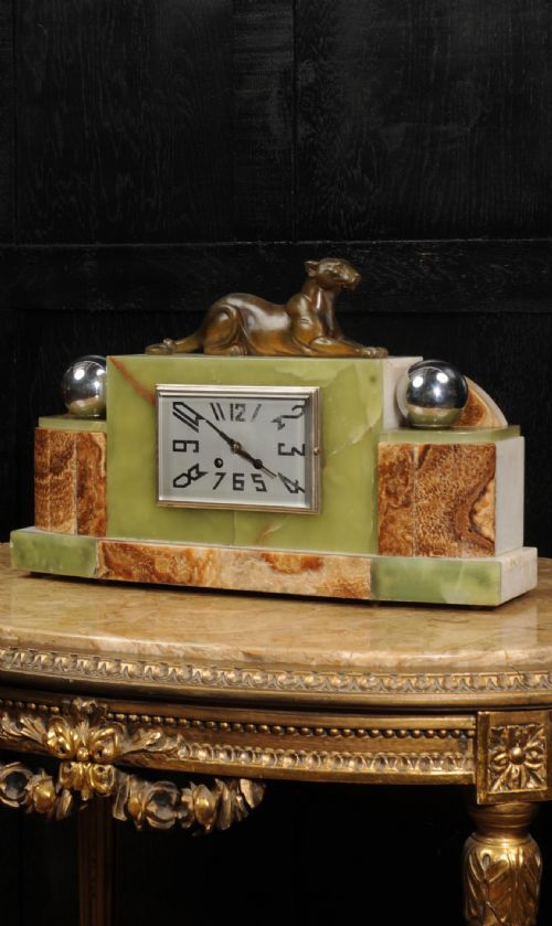 Art Deco Clock - The Lioness - Antique French Michel Decoux