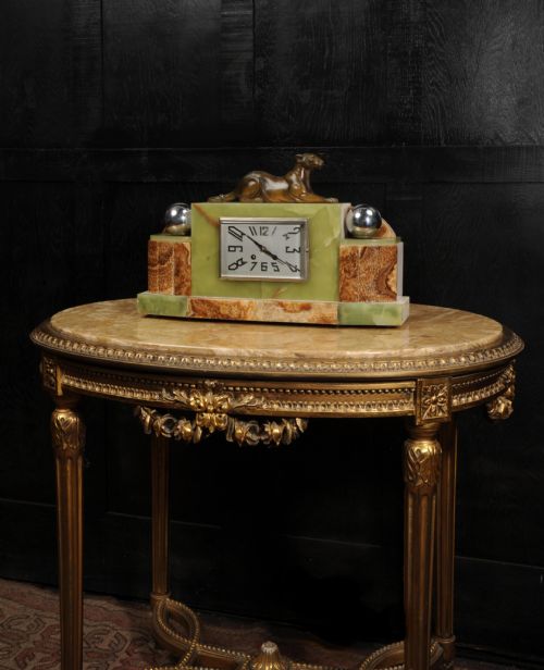 fig 2. Art Deco Clock - The Lioness - Antique French Michel Decoux