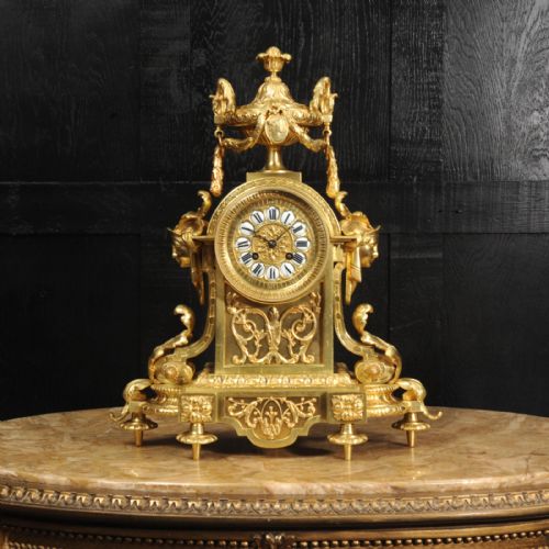 fig 1. Japy Freres Louis XVI Neoclassical Gilt Bronze Antique French Clock