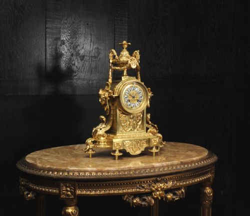 fig 3. Japy Freres Louis XVI Neoclassical Gilt Bronze Antique French Clock