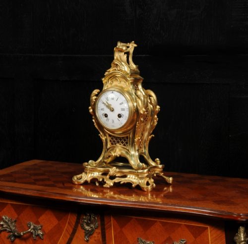fig 1. Antique French Ormolu Louis XV Rococo Clock