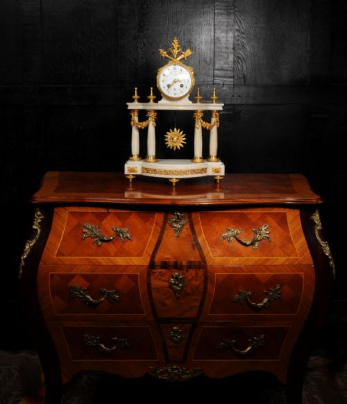 fig 3. Antique French Louis XVI Marble and Ormolu Portico Clock