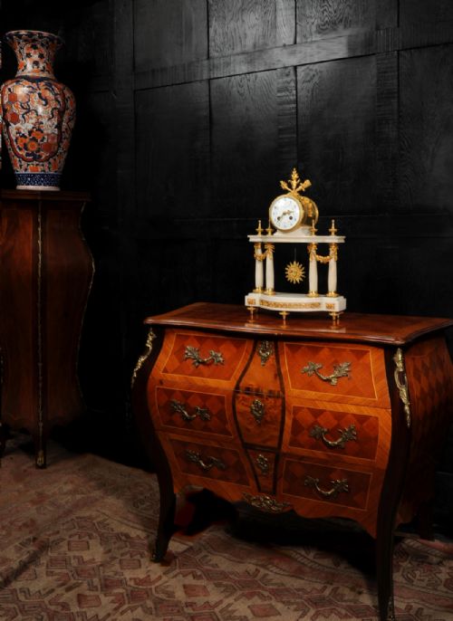 fig 5. Antique French Louis XVI Marble and Ormolu Portico Clock