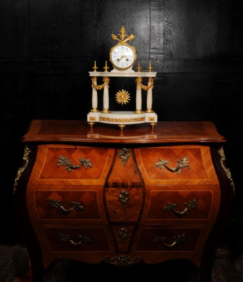 fig 6. Antique French Louis XVI Marble and Ormolu Portico Clock
