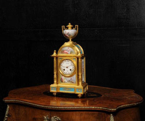 fig 2. Fine and Early Sevres Porcelain and Ormolu Antique French Clock