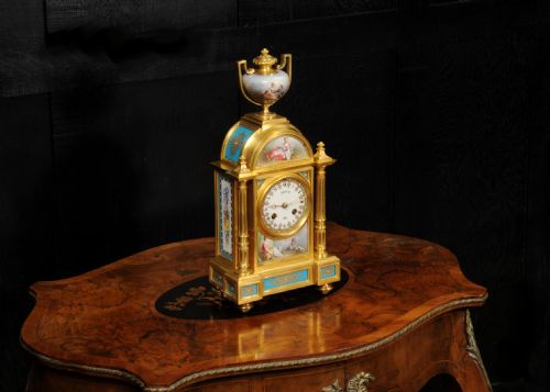 fig 3. Fine and Early Sevres Porcelain and Ormolu Antique French Clock